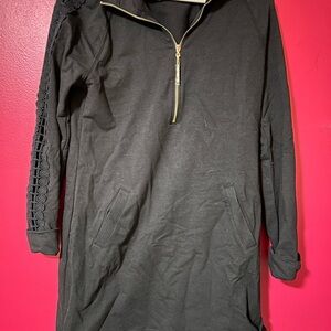 Lilly Pulitzer Black Mini Dress with Gold Zipper